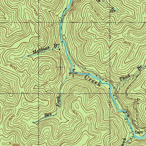 Topographic Map of Bee Fork, KY