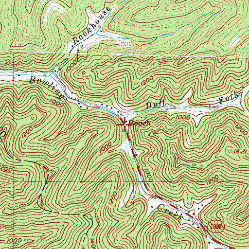 Topographic Map of Beech, KY