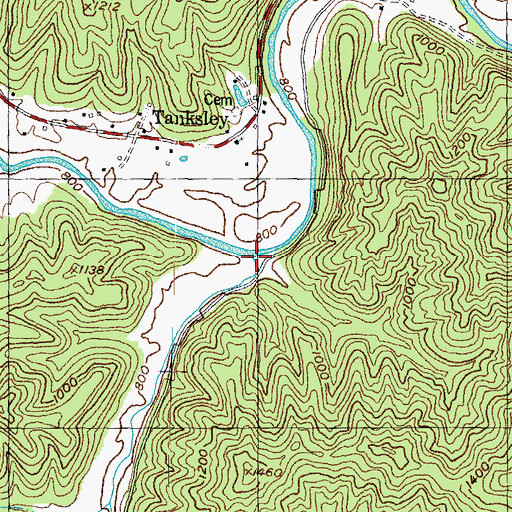 Topographic Map of Beech Creek, KY
