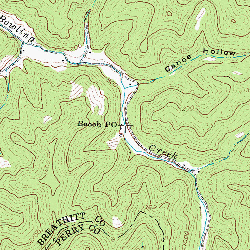 Topographic Map of Beech P O, KY