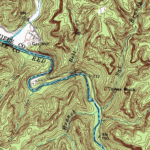 Topographic Map of Bell Branch, KY