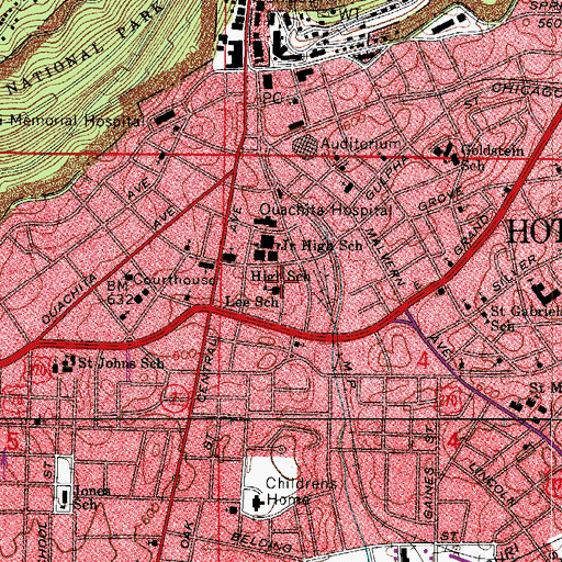 Topographic Map of Lee School, AR