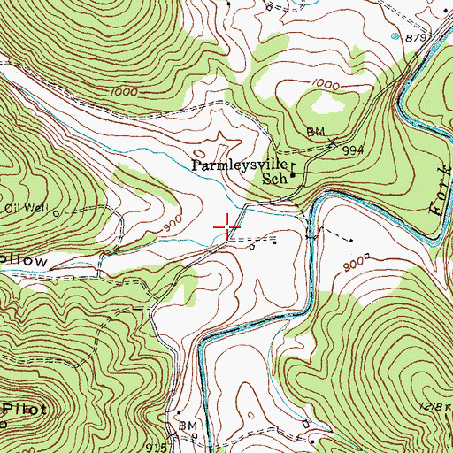 Topographic Map of Bell Hollow, KY