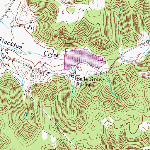 Topographic Map of Belle Grove Springs, KY