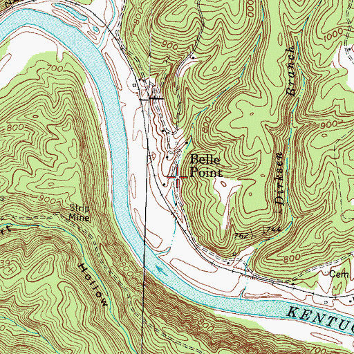 Topographic Map of Belle Point, KY