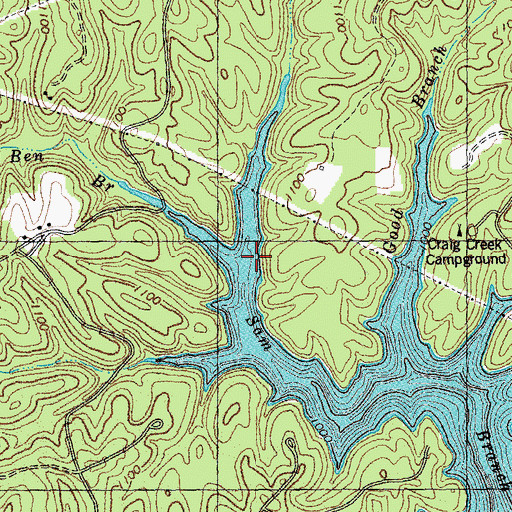 Topographic Map of Ben Branch, KY