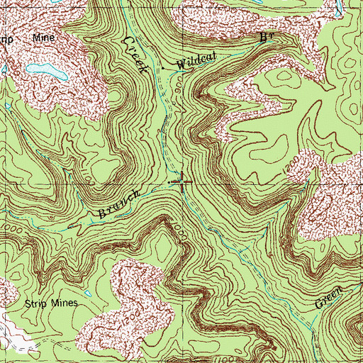 Topographic Map of Ben Branch, KY