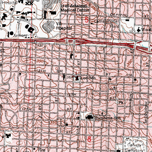 Topographic Map of Lee School, AR