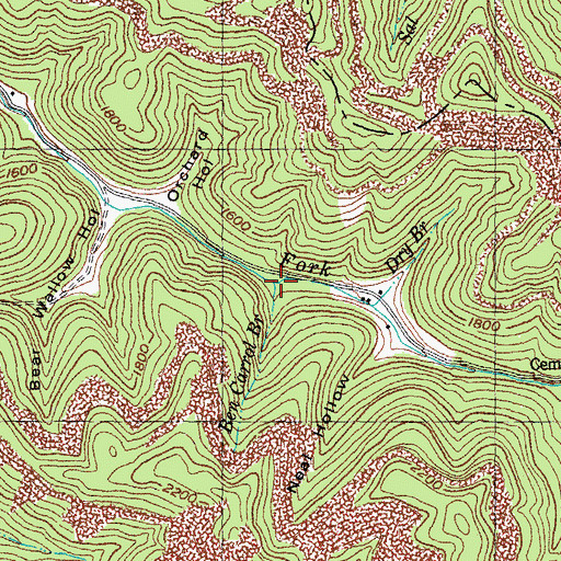Topographic Map of Ben Carrol Branch, KY