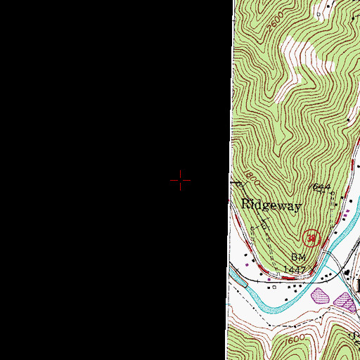 Topographic Map of Benito, KY