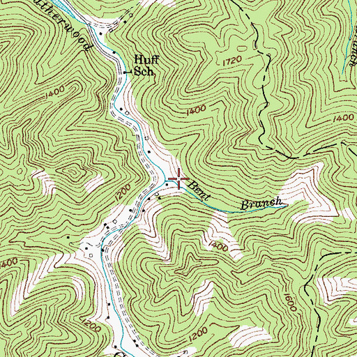 Topographic Map of Bent Branch, KY