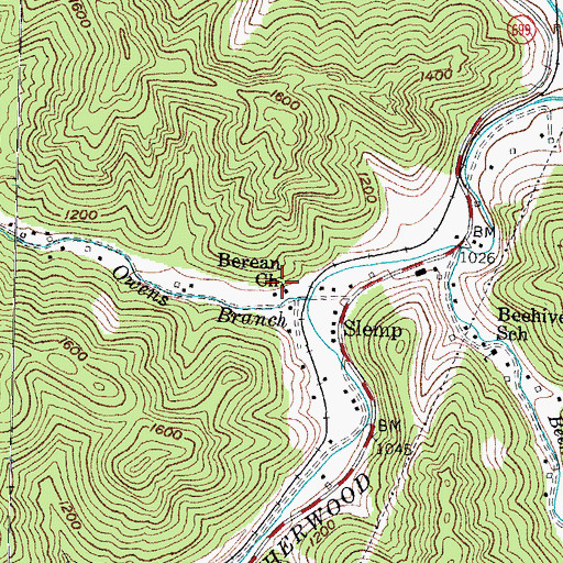 Topographic Map of Berean Church, KY