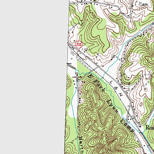 Topographic Map of Bertha Hollow, KY