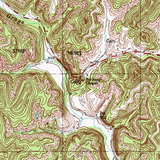 Topographic Map of Bethany Chapel, KY
