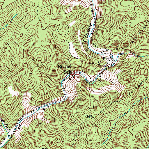 Topographic Map of Bethel School, KY