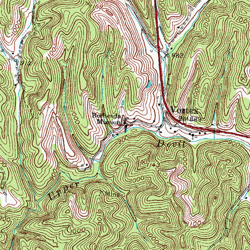 Topographic Map of Bethesda Mission, KY