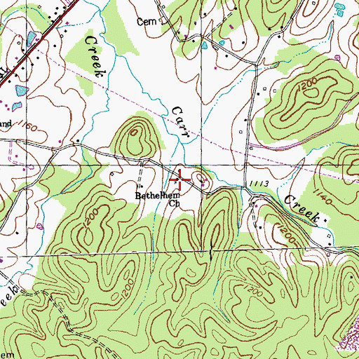 Topographic Map of Bethlehem Church, KY