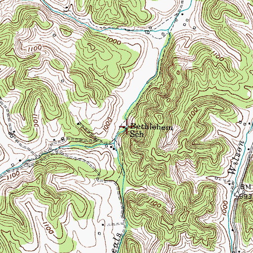 Topographic Map of Bethlehem School, KY