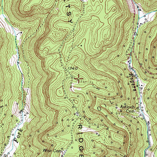 Topographic Map of Betsy Ridge, KY