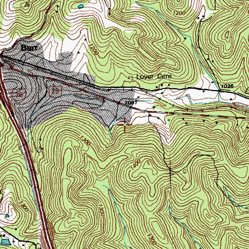 Topographic Map of Bible Church, KY