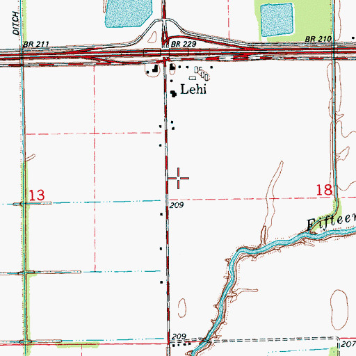 Topographic Map of Lehi School, AR