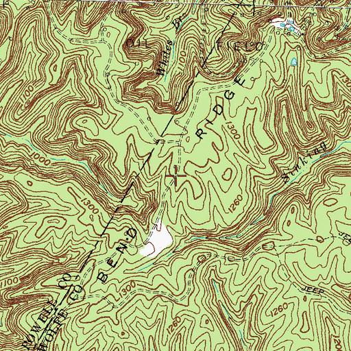 Topographic Map of Big Bend Ridge, KY