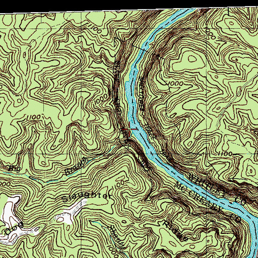 Topographic Map of Big Branch, KY
