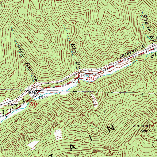 Topographic Map of Big Branch, KY