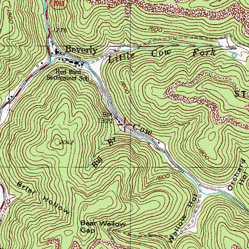 Topographic Map of Big Branch, KY