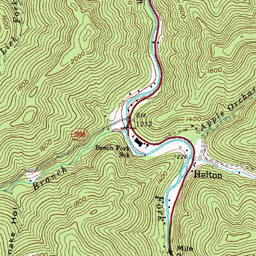 Topographic Map of Big Branch, KY