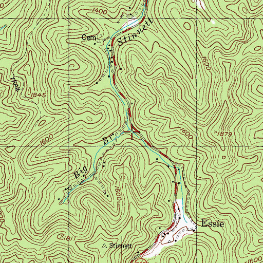 Topographic Map of Big Branch, KY