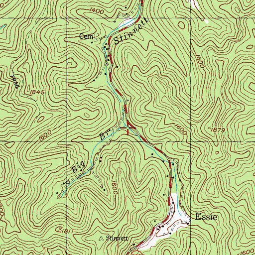 Topographic Map of Big Branch, KY