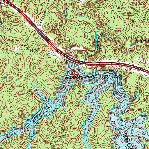 Topographic Map of Big Branch, KY