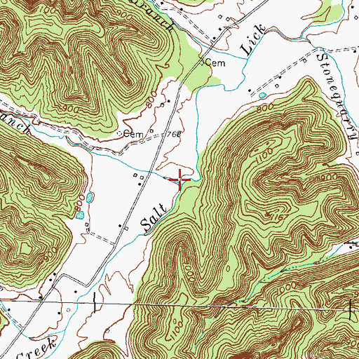 Topographic Map of Big Branch, KY