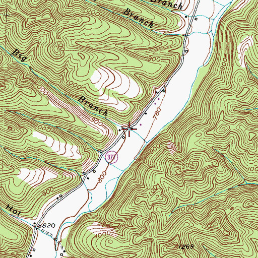 Topographic Map of Big Branch, KY