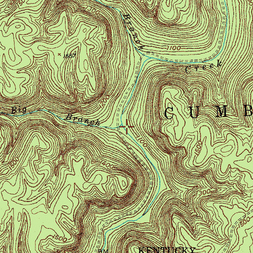 Topographic Map of Big Branch, KY