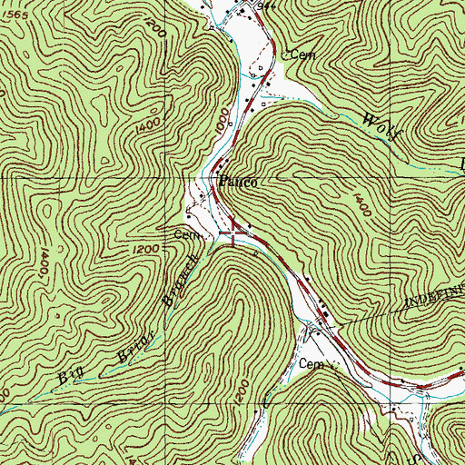Topographic Map of Big Briar Branch, KY