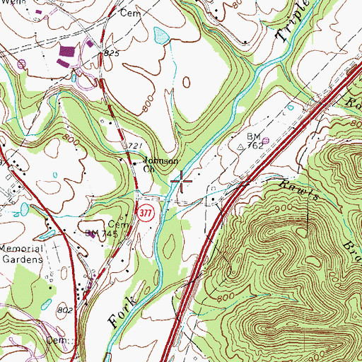 Topographic Map of Big Brushy Creek, KY
