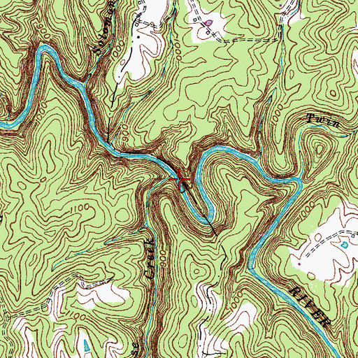 Topographic Map of Big Calaboose Creek, KY