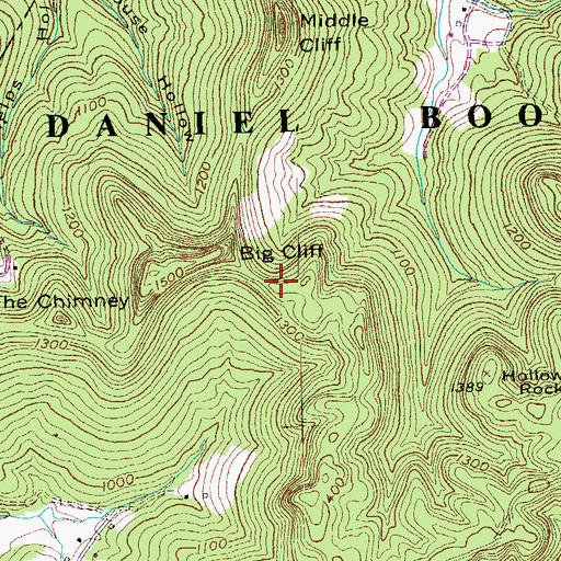 Topographic Map of Big Cliff, KY