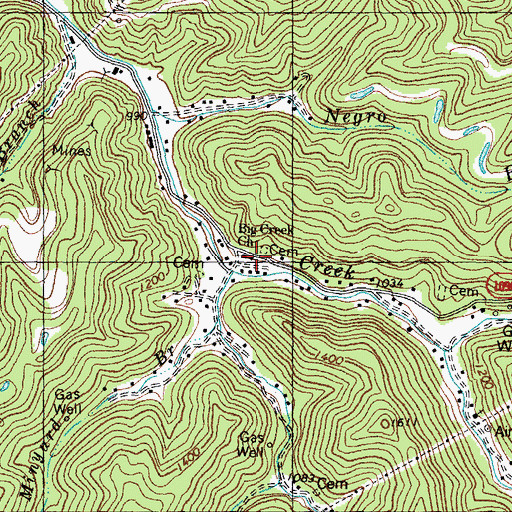 Topographic Map of Big Creek Church, KY
