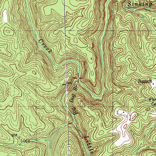 Topographic Map of Big Dog Branch, KY