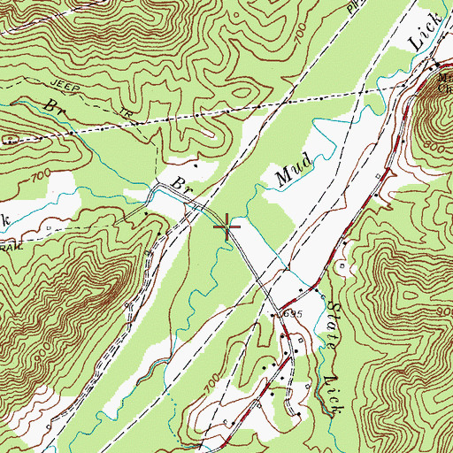 Topographic Map of Big Elk Branch, KY