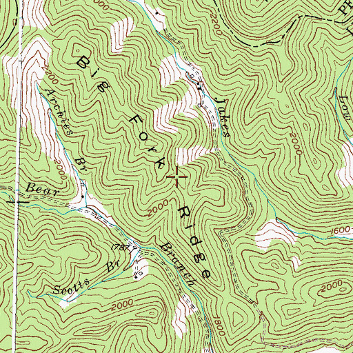 Topographic Map of Big Fork Ridge, KY
