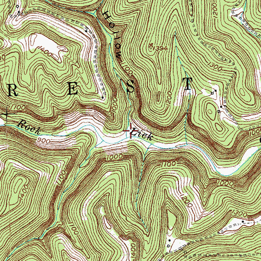 Topographic Map of Big Hollow, KY