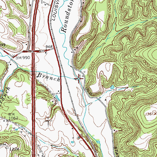 Topographic Map of Big Hurricane Branch, KY