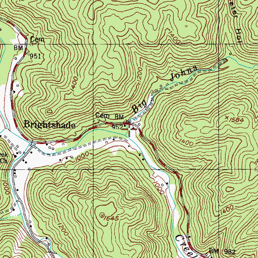 Topographic Map of Big Johns Branch, KY