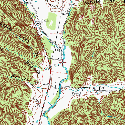 Topographic Map of Big Long Branch, KY