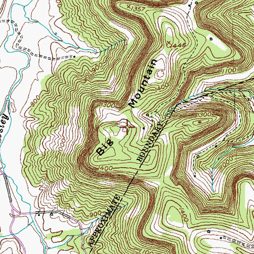 Topographic Map of Big Mountain, KY