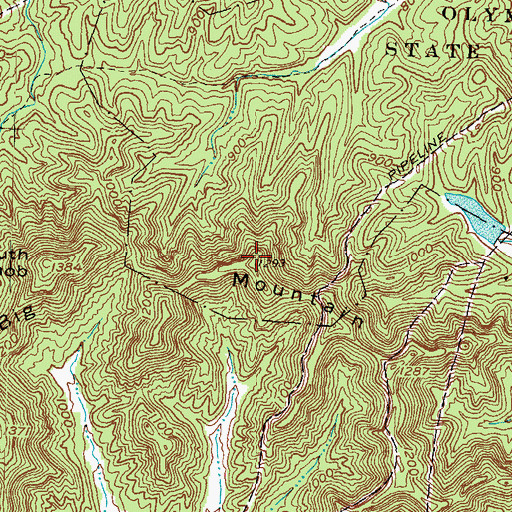 Topographic Map of Big Mountain, KY